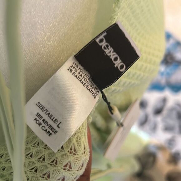 Peixoto Womens Women's L High Slit Cover Up Maxi Dress Citron Green Texture Knit - Picture 9 of 13